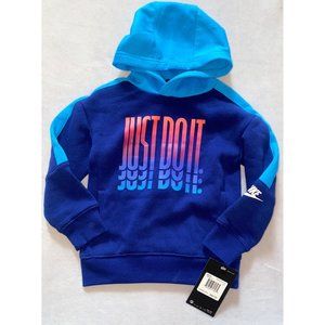 Nike blue JUST DO IT blue red hoodie sweatshirt 2T NWT